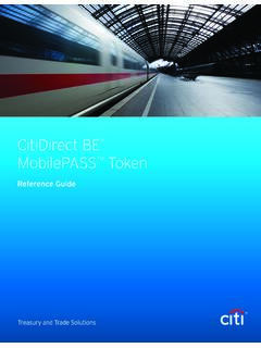CitiDirect BE MobilePASS Token