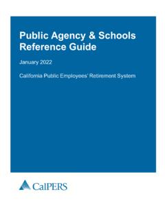Public Agency &amp; Schools Reference Guide - CalPERS