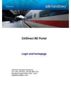 CitiDirect BE Portal - Citibank