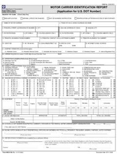 MOTOR CARRIER IDENTIFICATION REPORT (Application for …