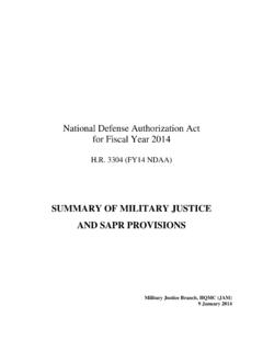National Defense Authorization Act for Fiscal Year …