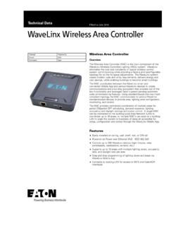WaveLinx Wireless Area Controller Spec Sheet - Eaton