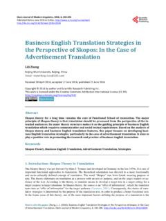 Business English Translation Strategies in the Perspective of …