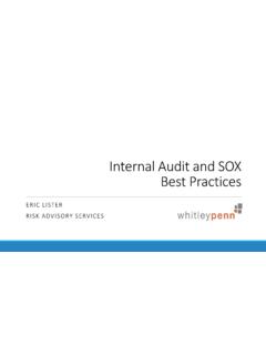 Internal Audit and SOX Best Practices