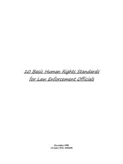 10 Basic Human Rights Standards for Law Enforcement Officials