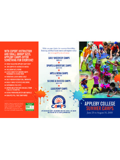 EARLY DISCOVERY CAMPS - Appleby College