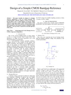 Design of a Simple CMOS Bandgap Reference - IJENS