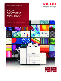 RICOH MP C6502SP MP C8002SP - Copier Catalog