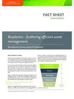 Bioplastics - furthering efficient waste management