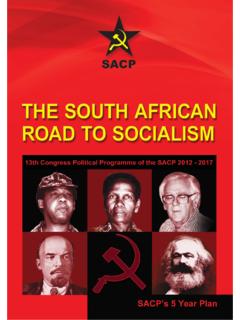 THE SOUTH AFRICAN ROAD TO SOCIALISM