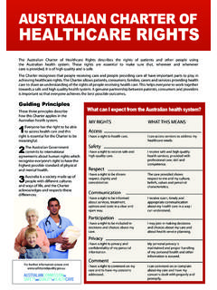 AUSTRALIAN CHARTER OF HEALTHCARE RIGHTS