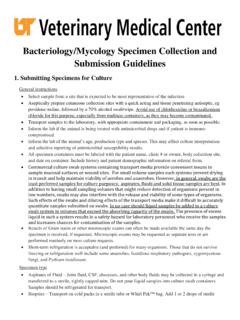 Bacteriology/Mycology Specimen Collection and Submission ...