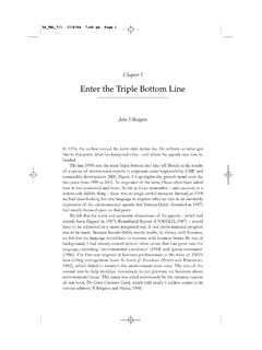 Enter the Triple Bottom Line - John Elkington