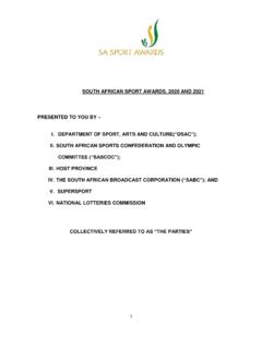 III. HOST PROVINCE IV. THE SOUTH AFRICAN BROADCAST ...