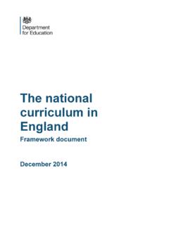 The national curriculum in England - Framework document