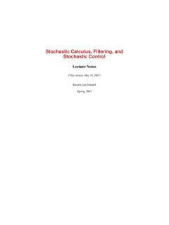 Stochastic Calculus, Filtering, and Stochastic Control