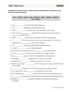 B1 Modal Verbs MOD006 - English Practice