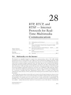RTP, RTCP, and RTSP - Internet Protocols for Real-Time ...