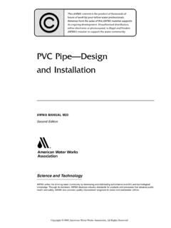 PVC Pipe—Design and Installation - American Water Works ...