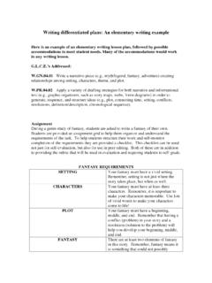 Writing differentiated plans: An elementary writing example