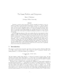 The Lasso Problem and Uniqueness - Carnegie Mellon …