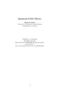 Quantum Field Theory - UC Santa Barbara
