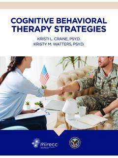 Cognitive Behavioral Therapy Strategies - Veterans Affairs