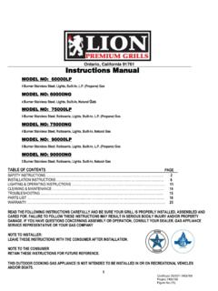 Ontario, California 91761 Instructions Manual - lionbbq.com