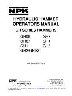 HYDRAULIC HAMMER OPERATORS MANUAL