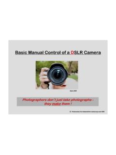 Basic Manual Control of a DSLR Camera - Welcome …