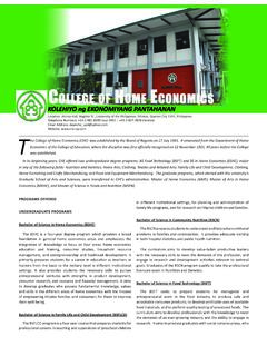 College of Home eConomiCs - University of the Philippines ...