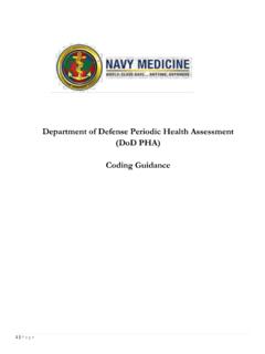 Department of Defense Periodic Health Assessment (DoD PHA ...