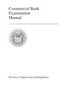 Commercial Bank Examination Manual - Federal Reserve