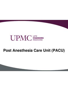 Post Anesthesia Care Unit (PACU)
