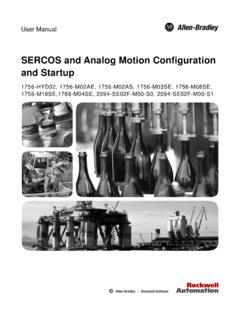 SERCOS and Analog Motion Configuration and …