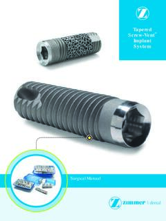 Tapered Screw-Vent Implant System - Zimmer Biomet