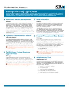 SBA Contracting Resources - Small Business Administration
