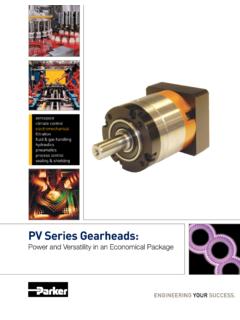 PV Series Gearheads - Parker Hannifin