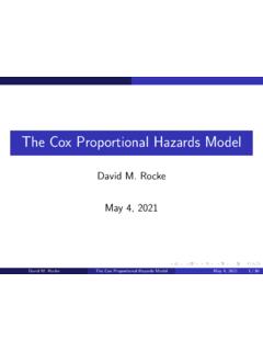 The Cox Proportional Hazards Model
