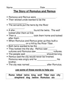 The Story of Romulus and Remus - Primary Resources