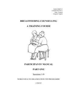 BREASTFEEDING COUNSELLING A TRAINING COURSE