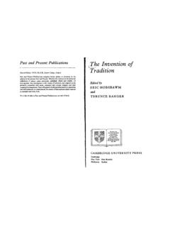 Past and Present Publications The Invention of Tradition