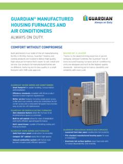 GUARDIAN MANUFACTURED HOUSING FURNACES AND AIR …