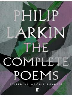 The Complete Poems of Philip Larkin - Literary Theory and …