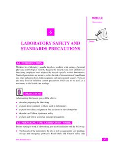 LABORATORY SAFETY AND Notes STANDARDS …