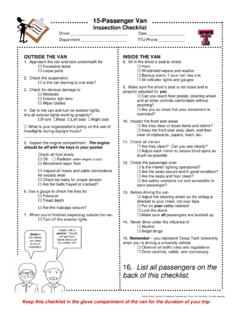 15-Passenger Van Inspection Checklist