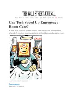 WSJ: Can Tech Speed Up Emergency Room Care?