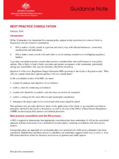 Best Practice Consultation Guidance Note