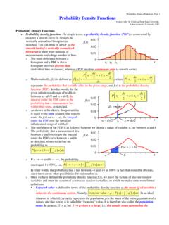 Probability Density Functions - Pennsylvania State University