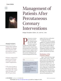 Management of Patients After Percutaneous Coronary ...